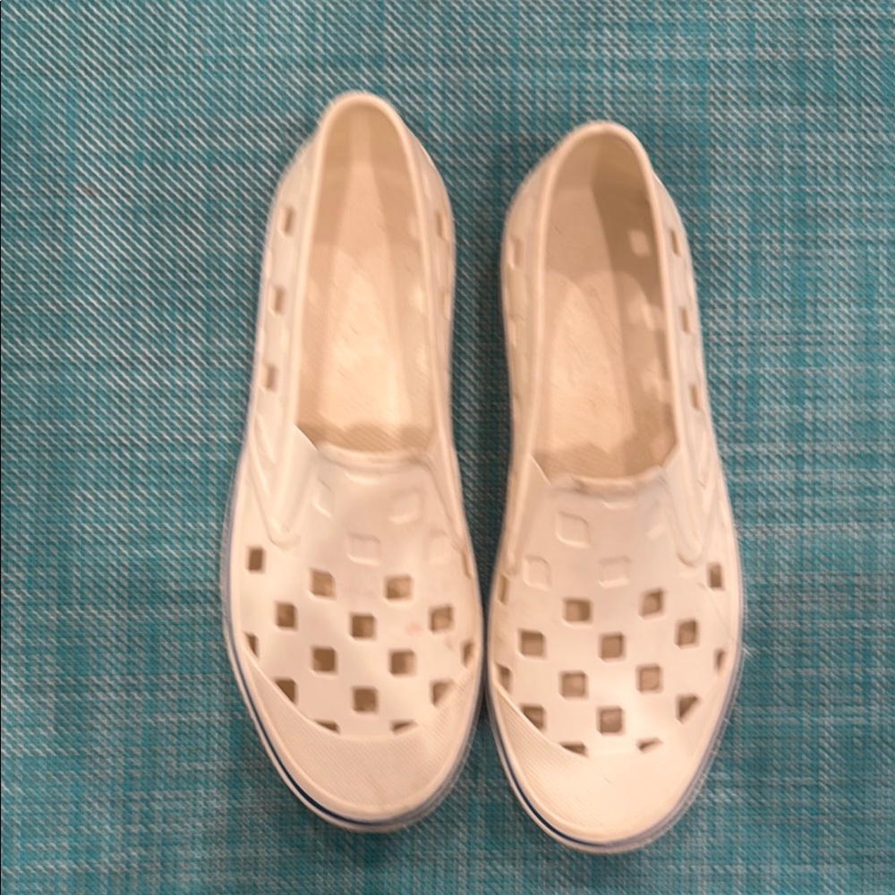 Vans White Slip-On Shoes for beach